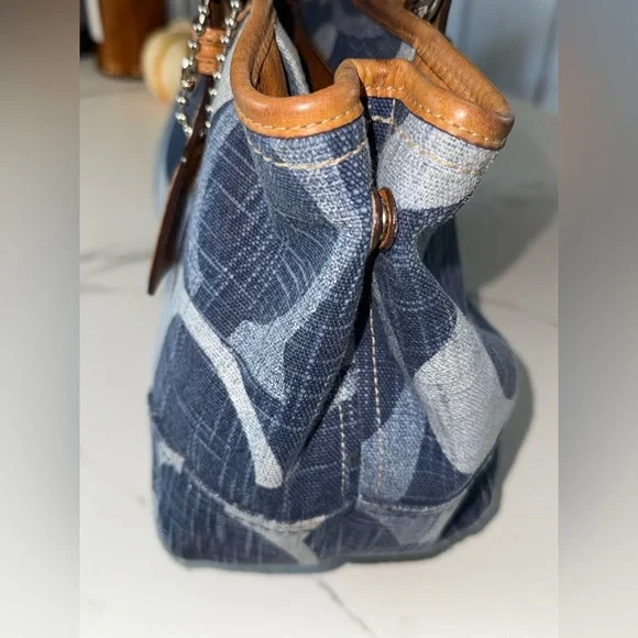 Coach Denim Signature Mini Tote Shoulder Bag #F12195 Rare Vintage - Picture 6 of 17